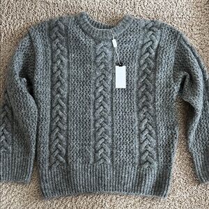 Astr Lisabeth Gray Cable Knit Sweater